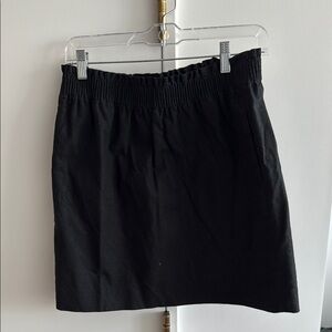 J. Crew Black Linen Blend Paper Bag Skirt with Pockets